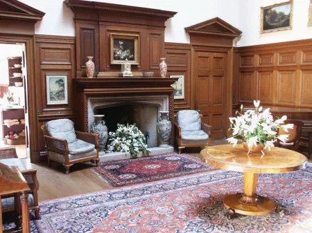 Fireplace in the central hall